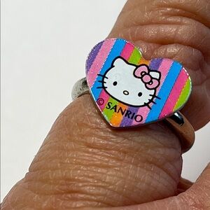 Sanrio Hello Kitty Striped Heart Ring